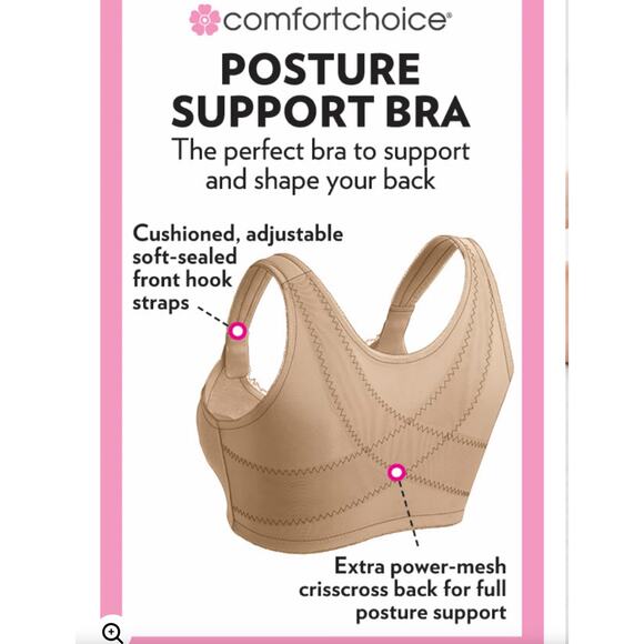 Front Close Wireless Posture Support  Bra by Comfort Choice | 40D, Black NWT - Picture 3 of 3